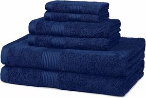 #1 AmazonBasics 6-Piece Fade-Resistant Bath Towel Set