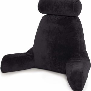 3. Husband Pillow - Black, Big Backrest Reading Bed Rest Pillow