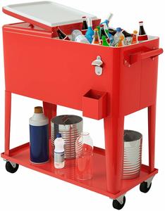 4. Giantex 80- Quart Cooler Beer Cart Outdoor Entertaining 