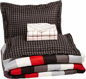 #5- AmazonBasics 7-Piece Bed-In-A-Bag Comforter Bedding Set