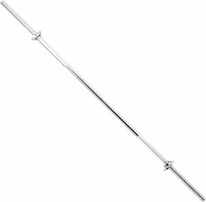 #5- Sunny Health & Fitness Threaded Chrome Barbell Bar