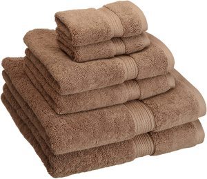 #5- Superior 900GSM 6 PC LA Towel Set, 6PC, Latte