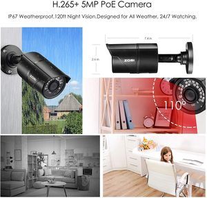 #3 ZOSI 1080p H.265+ Camera System Outdoor Indoor