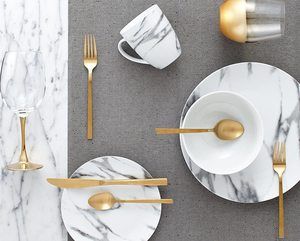 3. Dinnerset-16Pcs Coupe Marble by Safdie & Co.