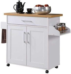 1. Hodedah Kitchen Island, White(1)