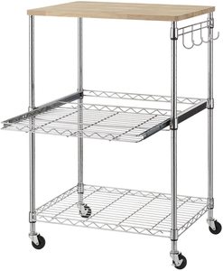 5. Finnhomy 3-Tier Wire Rolling Kitchen Cart(1)