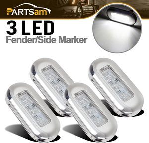 9. Partsam 3 LED Oblong Stainless Courtesy Light Accent, 4pcs