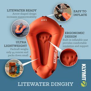 #6. KLYMIT LITEWATER DINGHY (LWD) Packrat, Inflatable Travel Kayak