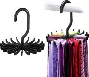 2. IPOW Updated Twirl Tie Rack, 2 Pack