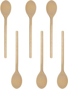 4. BICB 12-Inch Long Handle Wooden Spoons, (Set of 6)