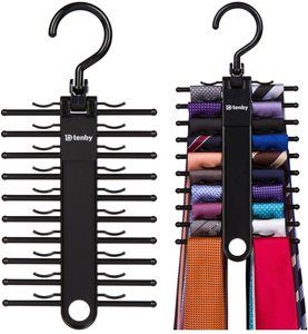 4. Tenby Living 2-Pack Black Tie Rack