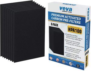 5. VEVA Precut for HPA100 Premium Carbon Activated Pre Filters, 8 Pack