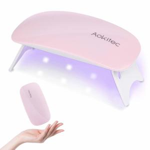 7. Aokitec Mini UV LED Nail Lamp (Pink)
