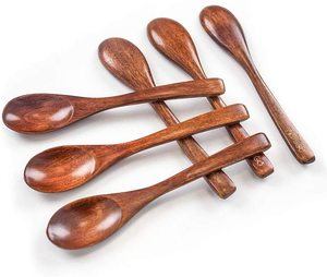 7. HANSGO Small Wooden Spoons, 6 pcs