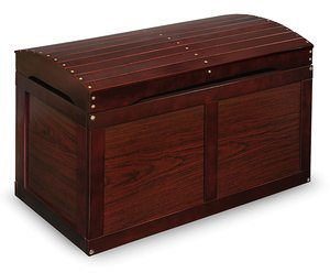 7. Hardwood Safety Top Toy Storage Chest