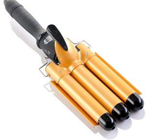 9. Alure Three Barrel Curling Iron Wand (Gold)