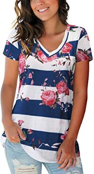 #1. SAMPEEL Women's Short Sleeve Hawaiian Shirt