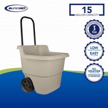 11. Suncast 2-Wheel Resin Multi-Purpose Cart with Handle