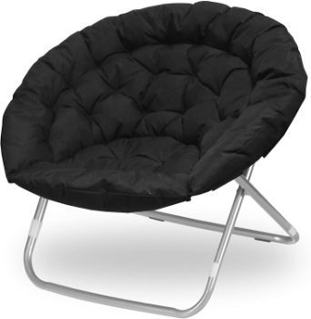 4. Urban Shop Oversized Saucer Chair, Black