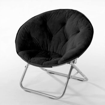 5. Urban Shop Faux Fur Saucer Chair with Metal Frame