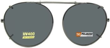 #6. Sunglass Rage Semi Round Polarized Clip on Sunglasses