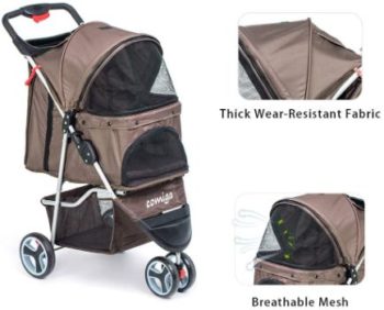 7. comiga 3-Wheel Foldable Cat Stroller