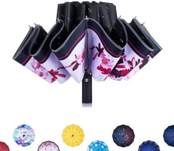 9. Newsight Inside Out Folding Umbrella, 12 Ribs