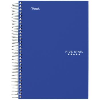 9. Five Star Spiral Notebook, 5 Subject, Blue