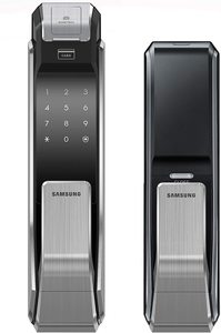 2. Samsung SHS-P718-LMK Push Pull Biometric Touchscreen Digital Door Lock