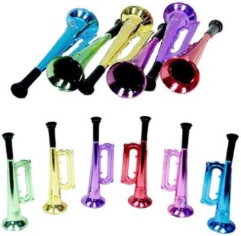 2. Kicko Metallic Trumpet Toys - 12 Pack