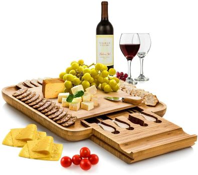 #9. Bambusi Cheese Board and Knife Set