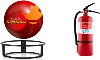 1. SereneLife Flamebuster with Mounting Bracket, Lightweight and Portable Automatic Fire Ball Extinguisher