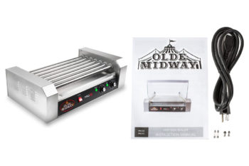 Olde Midway Electric 18 Hot Dog 7 Roller Grill Cooker Machine 900-Watt