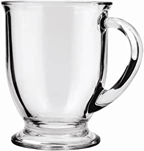 2. Anchor Hocking Clear 16-oz Café Glass Coffee Mugs, Set of 6