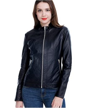 4. Fasbric Women’s Faux Leather Jackets Moto Biker Jacket 