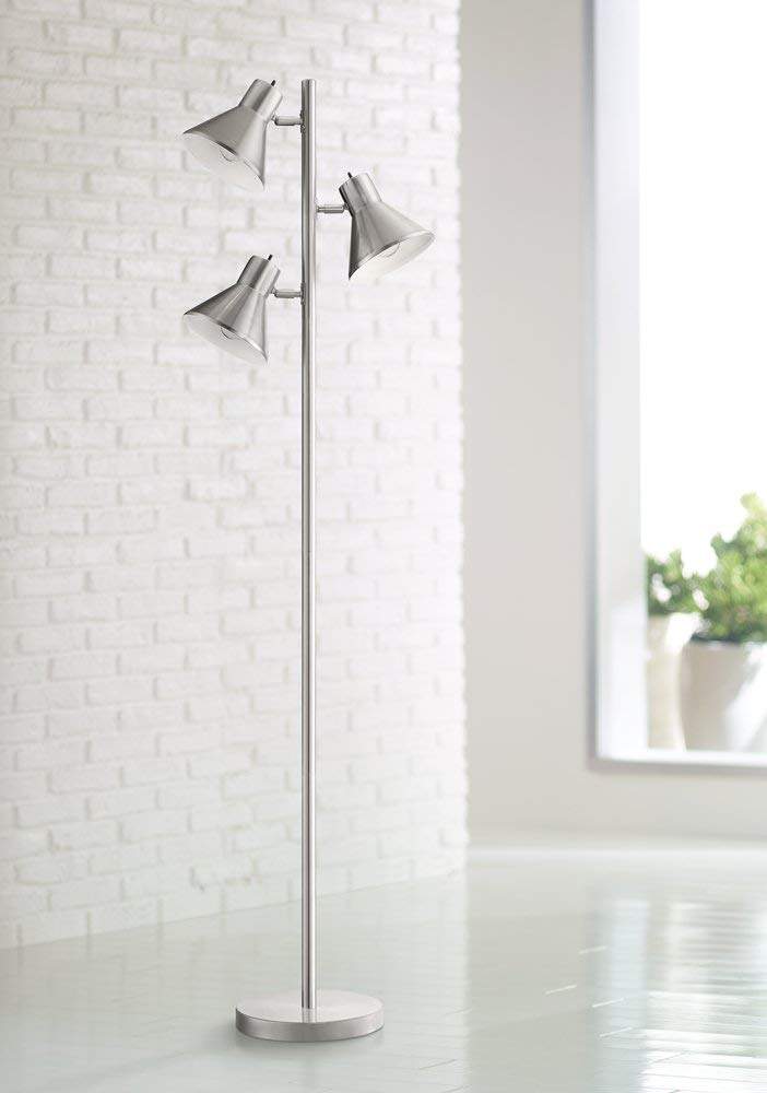 5. 360 Lighting Luken Brushed Steel 3-Lights Floor Stand Light