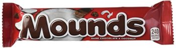 8. Mounds Candy Bar, Dark Chocolate Coconut Filled, packed as 36 with 1.75 Ounce