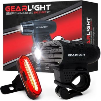 8. GearLight S300 LED Rechargeable Bicycle Light Set