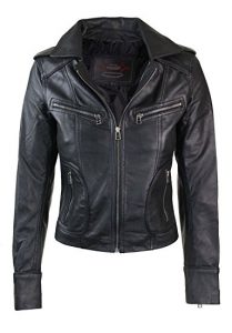 9. Infinity Ladies Women Real Leather Bike Leather Jacket