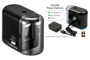 10. EX-20 Electric Pencil Sharpener – Battery and AC Powered (Adapter Included)