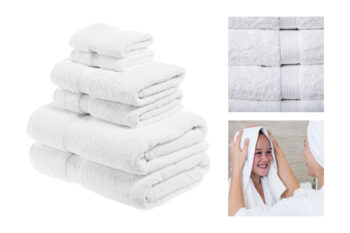 2. Superior 900 GSM Luxury Bathroom 6-Piece Towel Set, Made of 100% Premium Long-Staple Combed Cotton