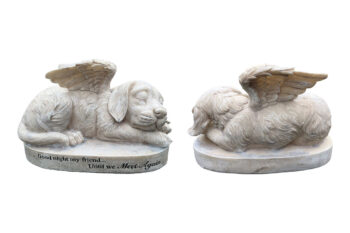 2. Dog Angel Memorial Marker – Sleeping Angel Devotional Remembrance Marker (Stone)
