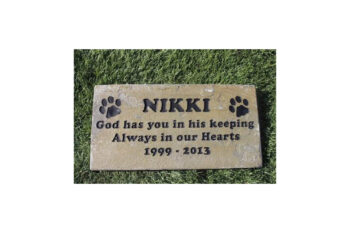 3. Sandblast Engraved Gray Stone Pet Memorial Headstone Grave Marker Dog Cat k 6×12