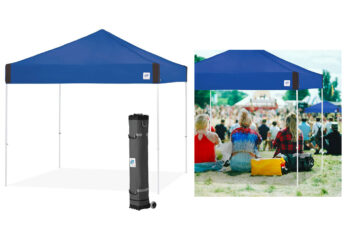 4. E-Z UP Pyramid Instant Shelter Canopy, 10 by 10′, Royal Blue