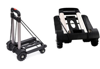5. Anleolife Folding Carts With 4 Wheels Grocery Travel Dolly Back Saver Luggage Carts Car Seat Carrier