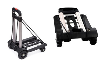 5. Anleolife Folding Carts With 4 Wheels Grocery Travel Dolly Back Saver Luggage Carts Car Seat Carrier
