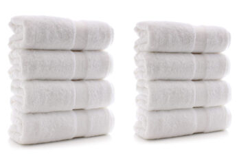 5. Chakir Turkish Linens Luxury Hotel & Spa Bath Towels 100% Cotton Dobby Border (White, Set of 4)