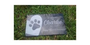 5. Personalized Pet Stone Memorial Marker Granite Marker Dog Cat Horse Bird Human 6″ X 10″
