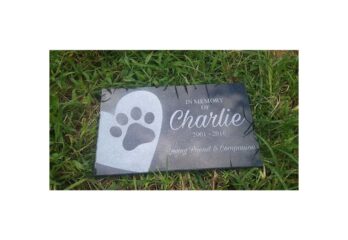 5. Personalized Pet Stone Memorial Marker Granite Marker Dog Cat Horse Bird Human 6″ X 10″
