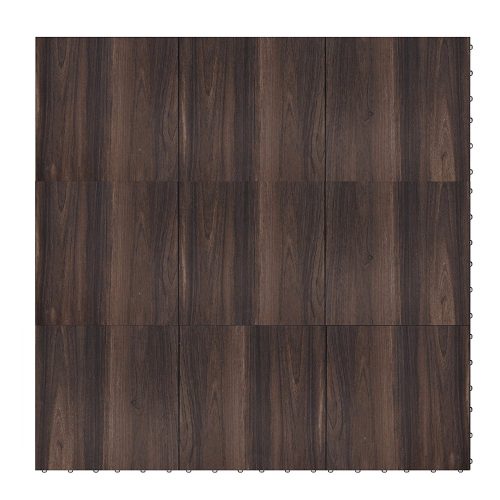 Swisstrax ¾” thick Interlocking “Hardwood” Floor Tiles (4’ x 4’ Section) - Dance Floors, Office Areas, Event Floors & more! (Dark Oak)